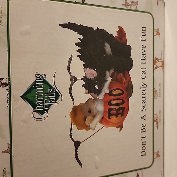 Charming Tails "Don't Be A Scaredy Cat Have Fun" 2007 Fitz & Floyd Halloween Fig - Picture 5 of 15